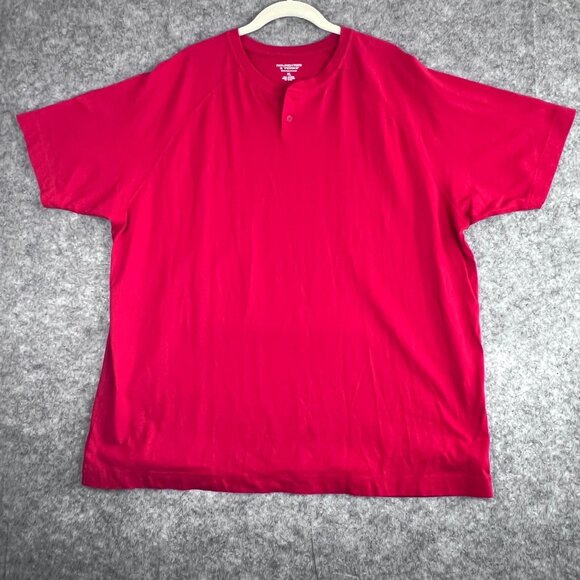 2 Roundtree & Yorke Mens XL Red & Orange Short Sleeve Cotton Sleepwear Henley - Picture 2 of 14